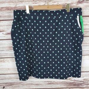 Belyn Key Womens Medium Black w/ White Floral Print BK Golf Skort Skirt Shorts